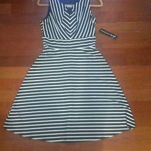 Madison Leigh Black/White Striped Dress